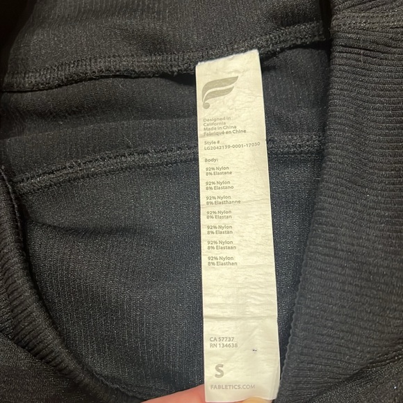 Fabletics High Waist Seamless Ribbed Black Leggings - Picture 10 of 13